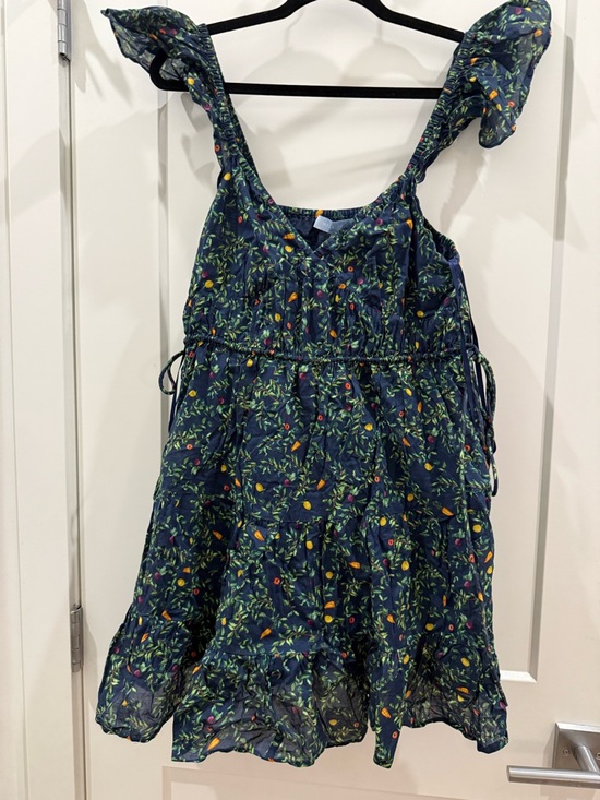 Hill House Dresses & Skirts - Hill House Mini Dress in Navy with Green and Yellow Floral Print